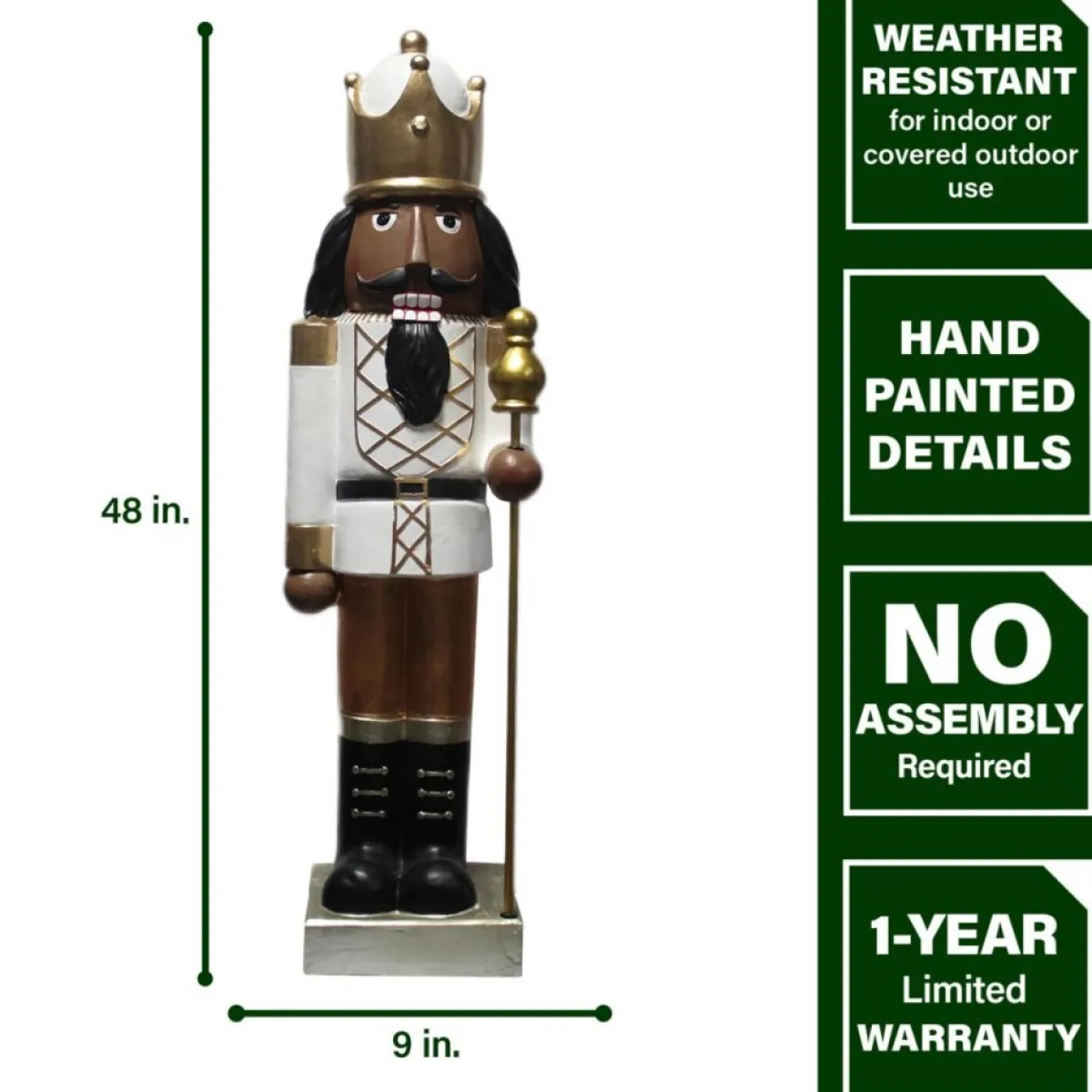 Fraser Hill Farm 48"African American Nutcracker Holding Staff Figurine Online