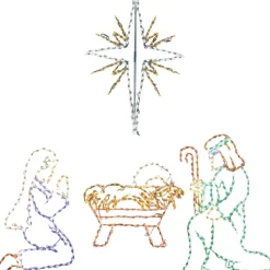 Fraser Hill Farm Christmas Giant Outdoor Lights 4-Piece Nativity Set Hot