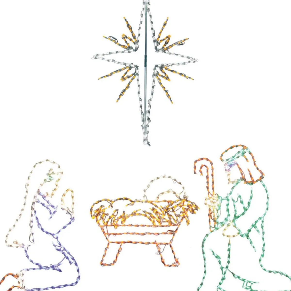 Fraser Hill Farm Christmas Giant Outdoor Lights 4-Piece Nativity Set Hot