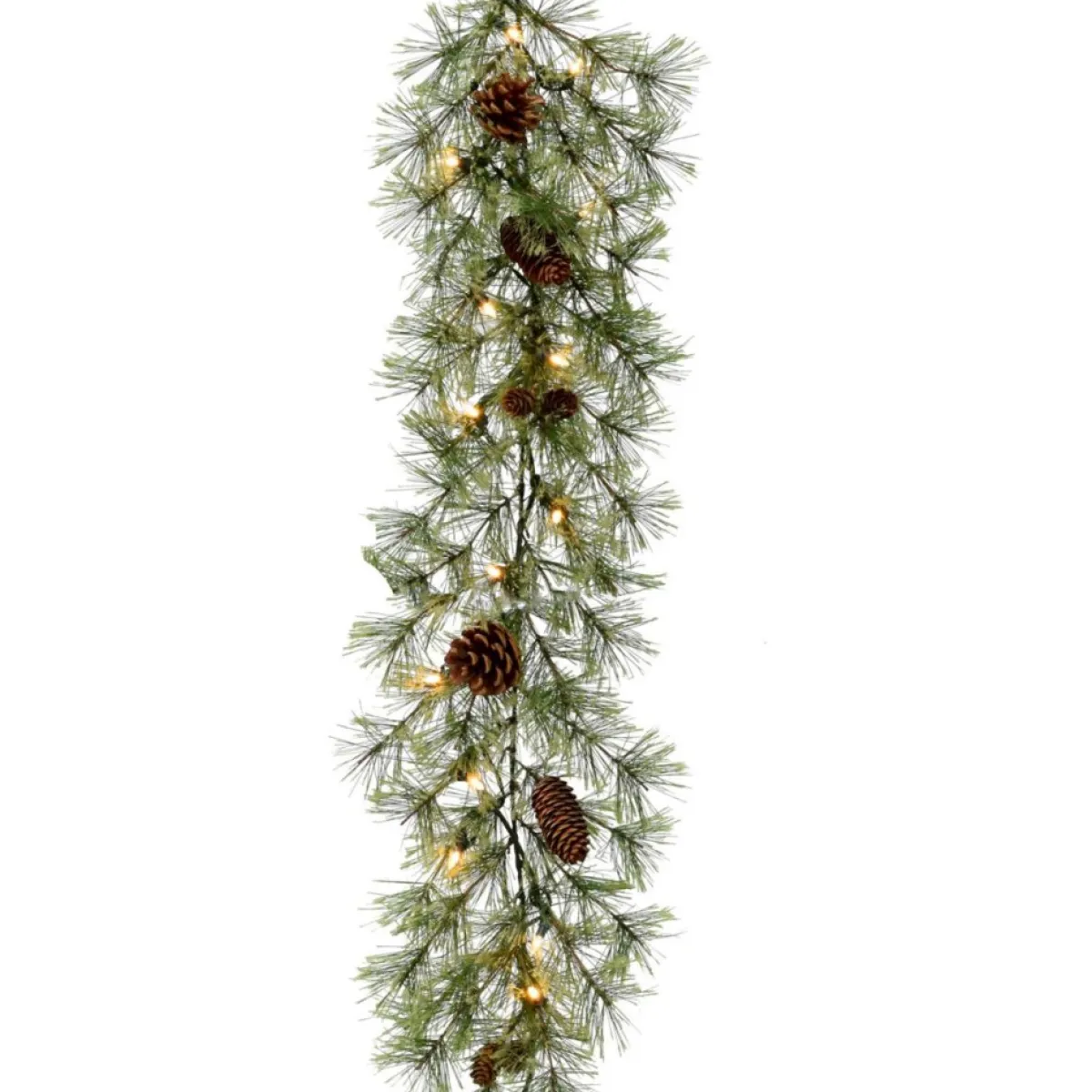 Fraser Hill Farm 9-Ft Garland With Pinecones And Warm White Led Lights Discount
