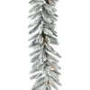 Fraser Hill Farm 9-Ft. Icy Frost Snow Flocked Garland W/ White Lights Hot