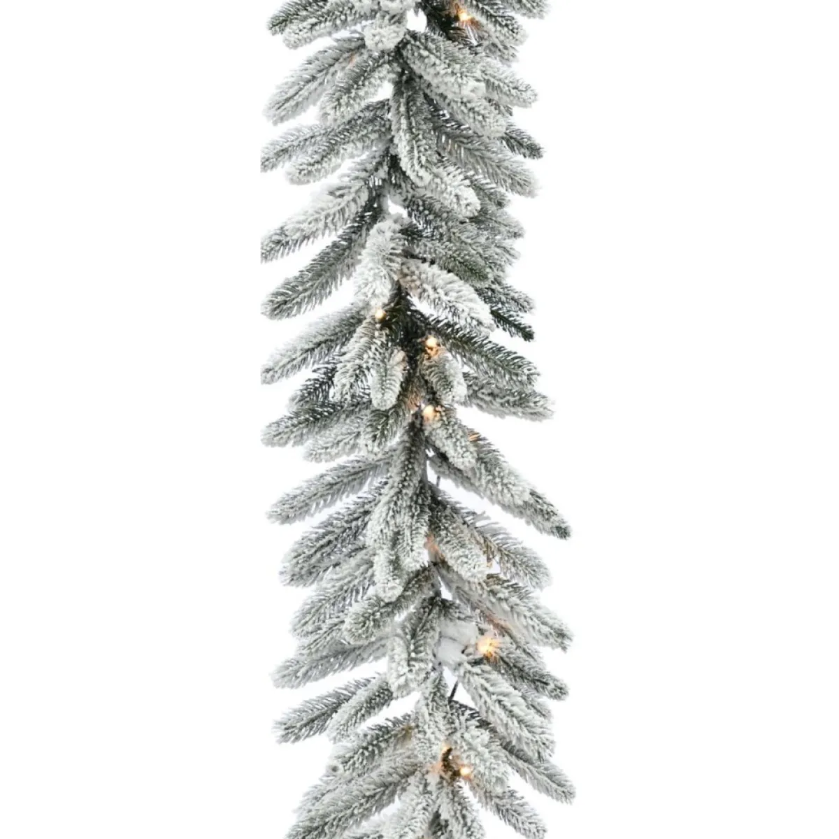 Fraser Hill Farm 9-Ft. Icy Frost Snow Flocked Garland W/ White Lights Hot