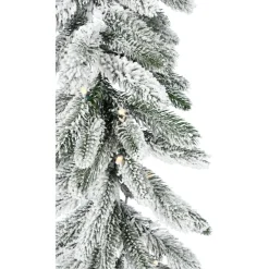 Fraser Hill Farm 9-Ft. Icy Frost Snow Flocked Garland W/ White Lights Hot