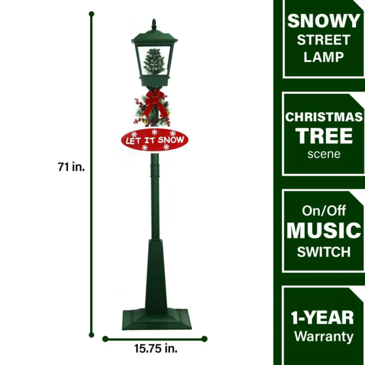 Fraser Hill Farm Let It Snow 71" Street Lamp W/ Tree & Signs Decor Online