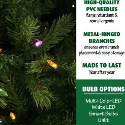 Fraiser Hill Farms 9-Ft. Foxtail Pine Christmas Tree With Multi-Color Led String Lighting