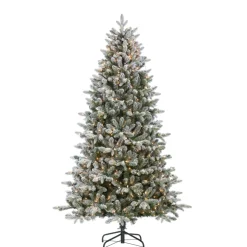 Gerson Company 7.5' Flocked Natural Swiss Mountain Fir With 800 Lights Hot