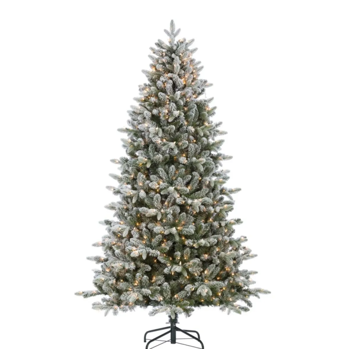 Gerson Company 7.5' Flocked Natural Swiss Mountain Fir With 800 Lights Hot