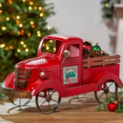 Gerson Company 18.9" Red Antique Metal And Wood Truck W/ 3 Magnets Online