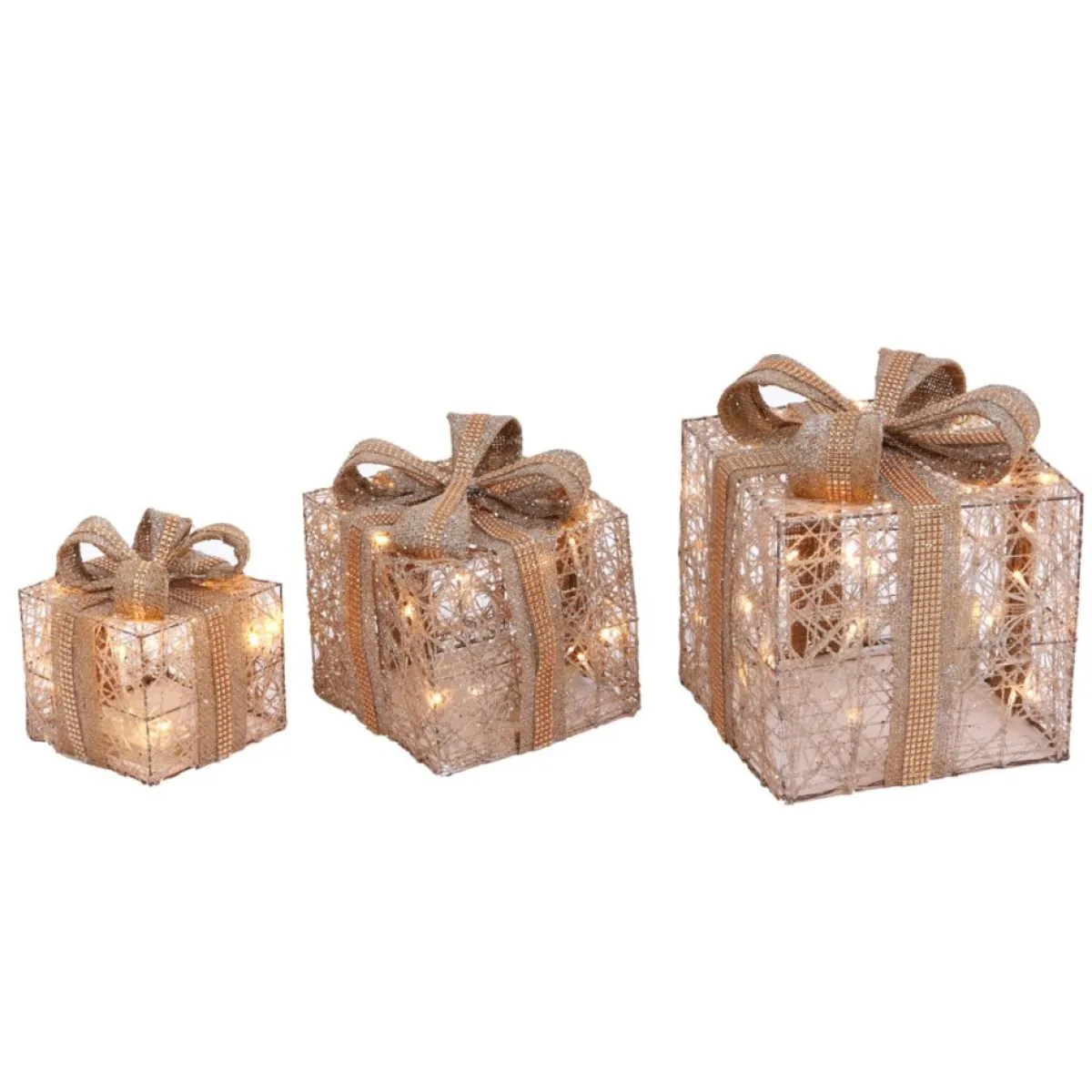 Gerson 3-Piece Battery Operated Lighted Holiday Jewel Gift Box Decor Online