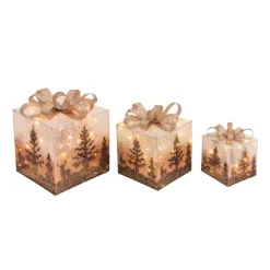 Gerson 3-Piece Electric Lighted Holiday Jewel Gift Box Decor Hot