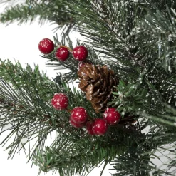 Glitzhome 4 Ft. Flockedchristmastree With Pinecone And Berries Online