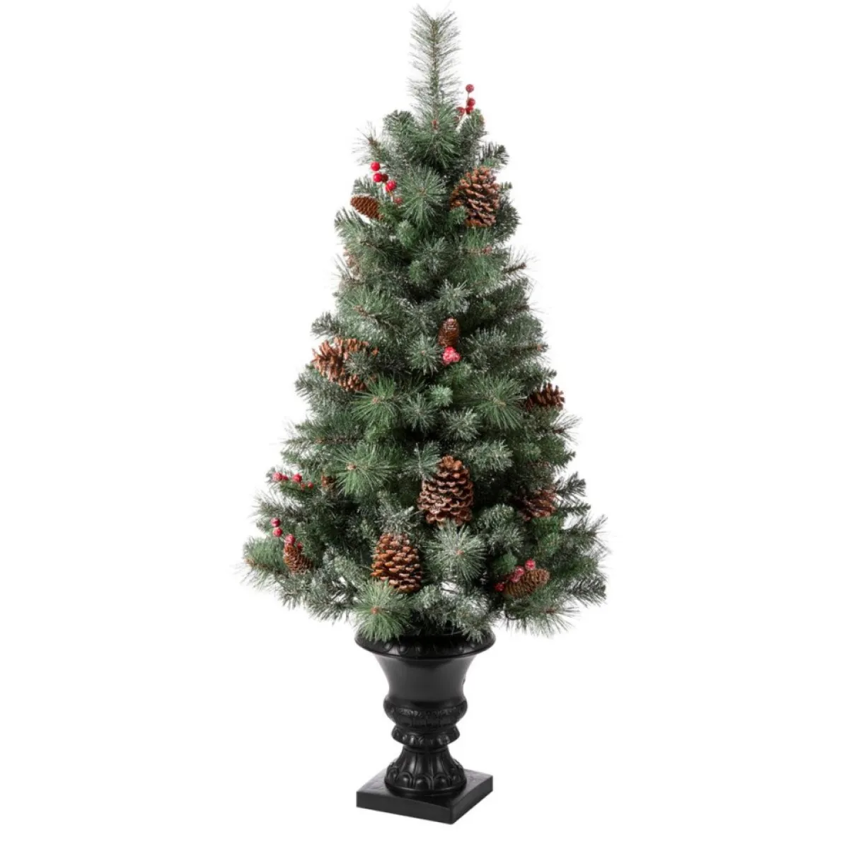 Glitzhome 4 Ft. Flockedchristmastree With Pinecone And Berries Online