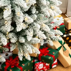 Glitzhome 9 Ft. Preloaded Led Pencil Fir Artificial Christmas Tree New