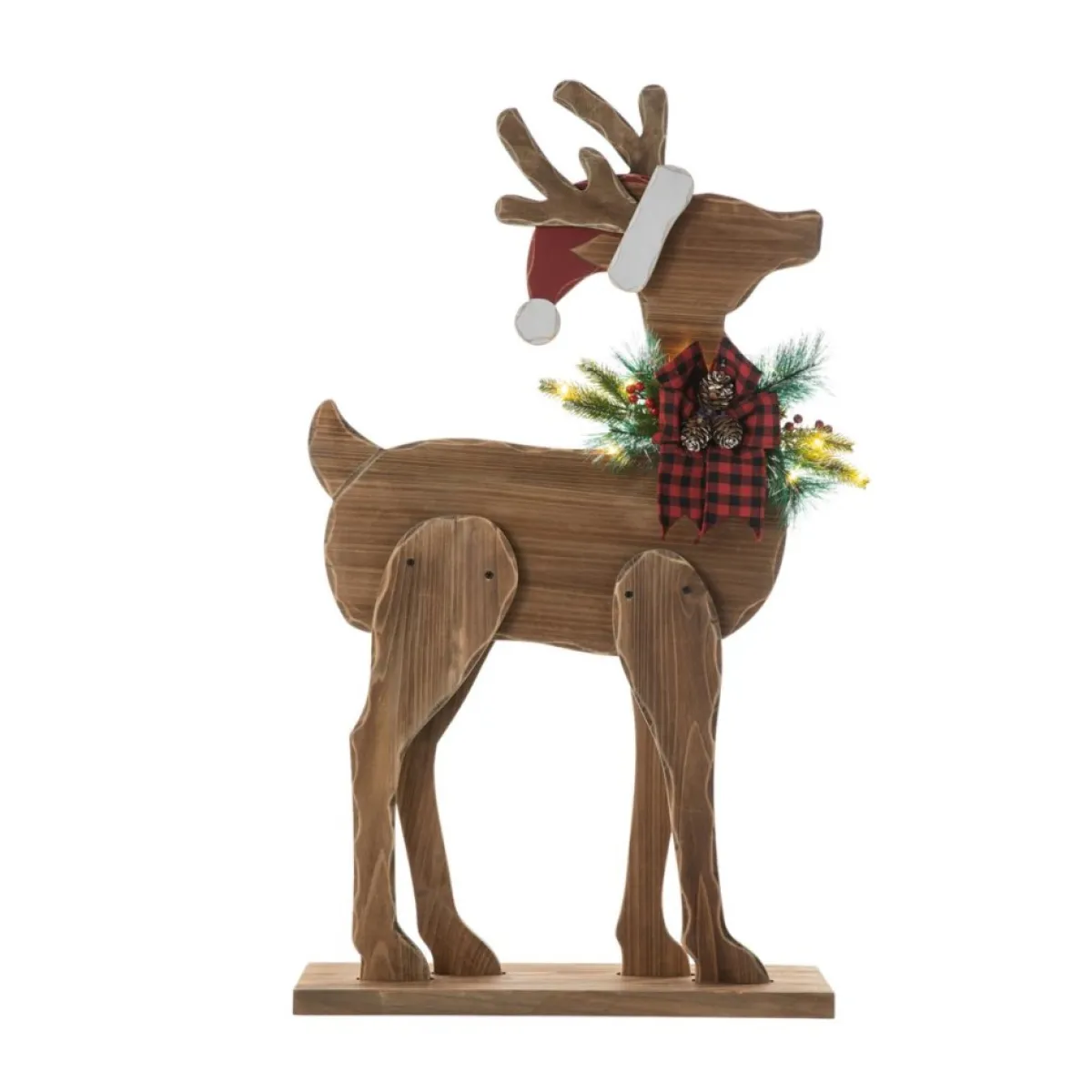 Glitzhome 36" H Chunky Wood Reindeer Porch Decor New