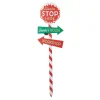 Glitzhome 41.75" H Led Wooden Yard Stake Written With Santa Stop Here Clearance