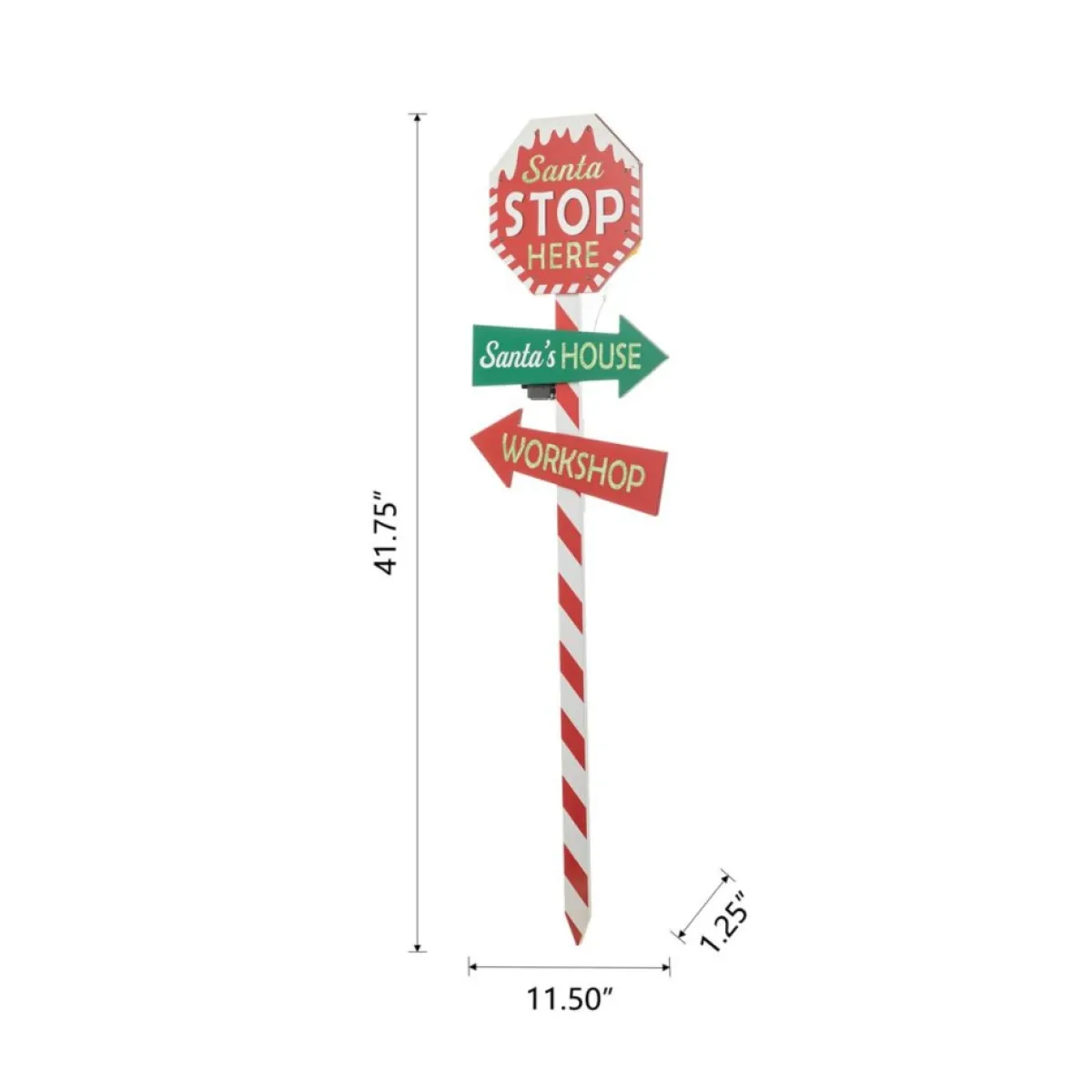 Glitzhome 41.75" H Led Wooden Yard Stake Written With Santa Stop Here Clearance