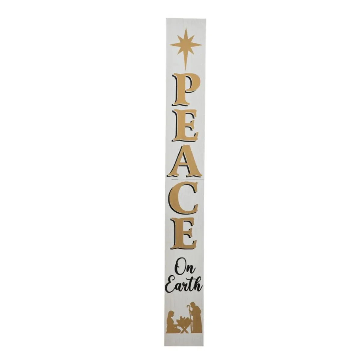Glitzhome 60" H Wooden Nativity Peace Porch Sign Discount