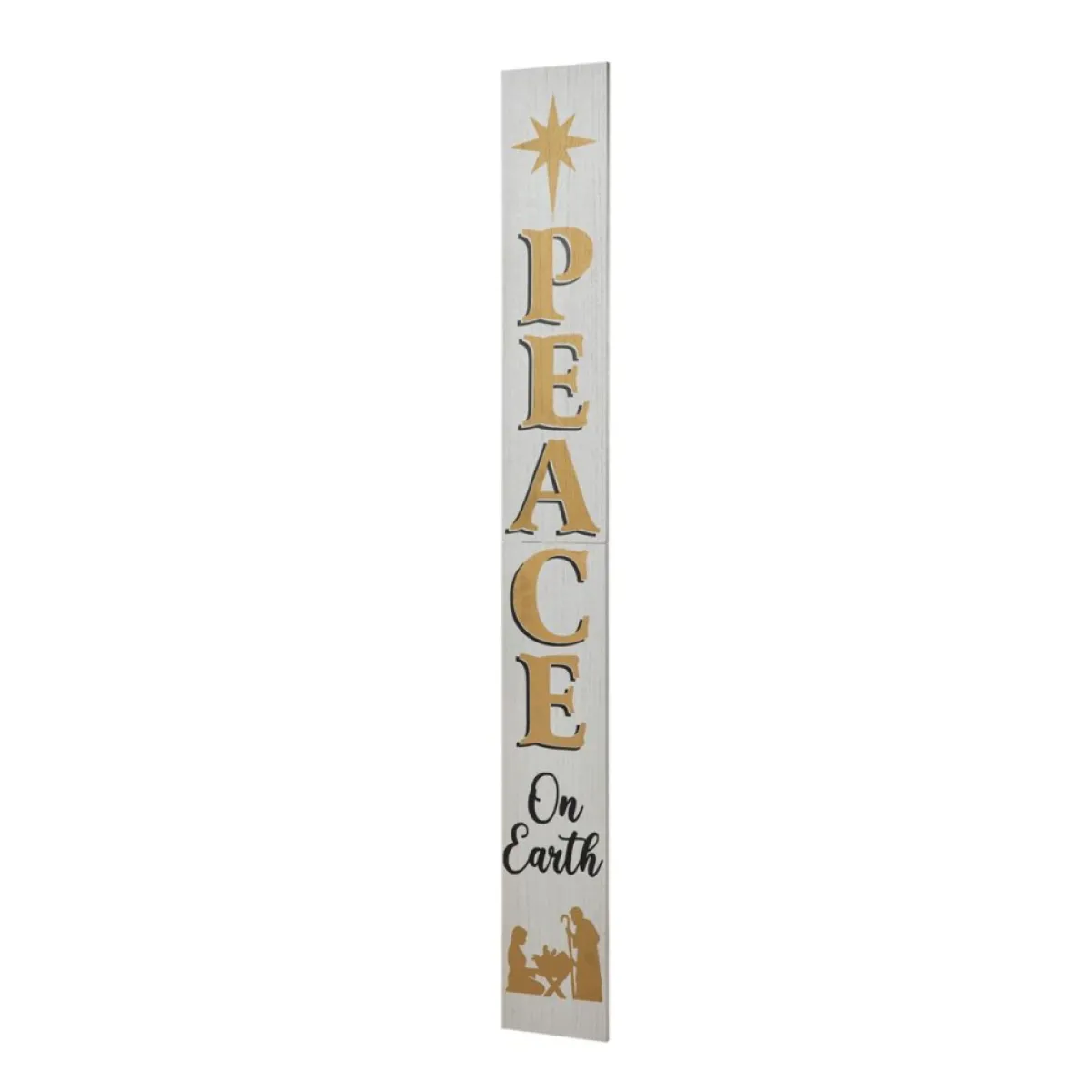 Glitzhome 60" H Wooden Nativity Peace Porch Sign Discount