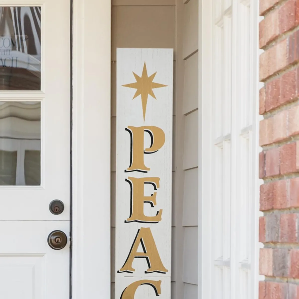 Glitzhome 60" H Wooden Nativity Peace Porch Sign Discount