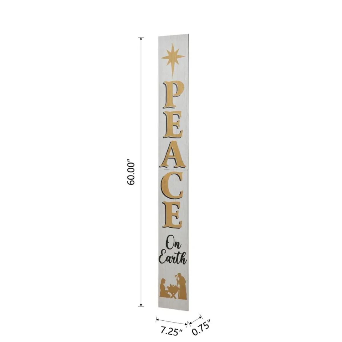 Glitzhome 60" H Wooden Nativity Peace Porch Sign Discount