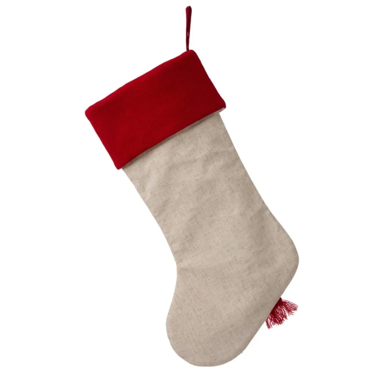 Glitzhome 21" L Led Embroidered Linen Reindeer Christmas Stocking Outlet