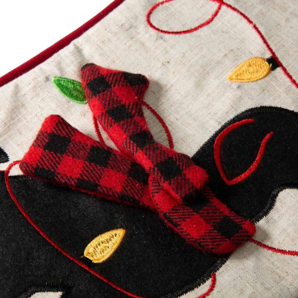 Glitzhome 21" L Led Embroidered Linen Dog Christmas Stocking Clearance