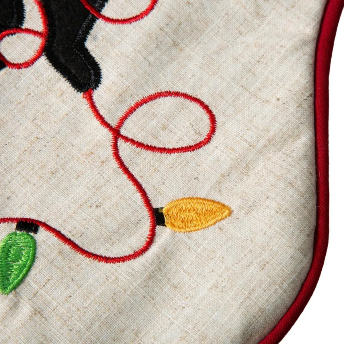 Glitzhome 21" L Led Embroidered Linen Dog Christmas Stocking Clearance