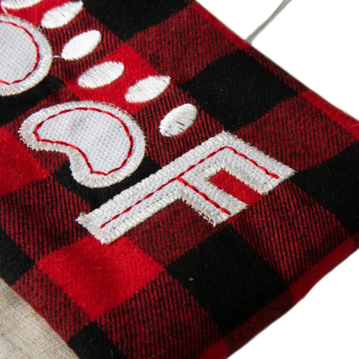 Glitzhome 21" L Led Embroidered Linen Dog Christmas Stocking Clearance