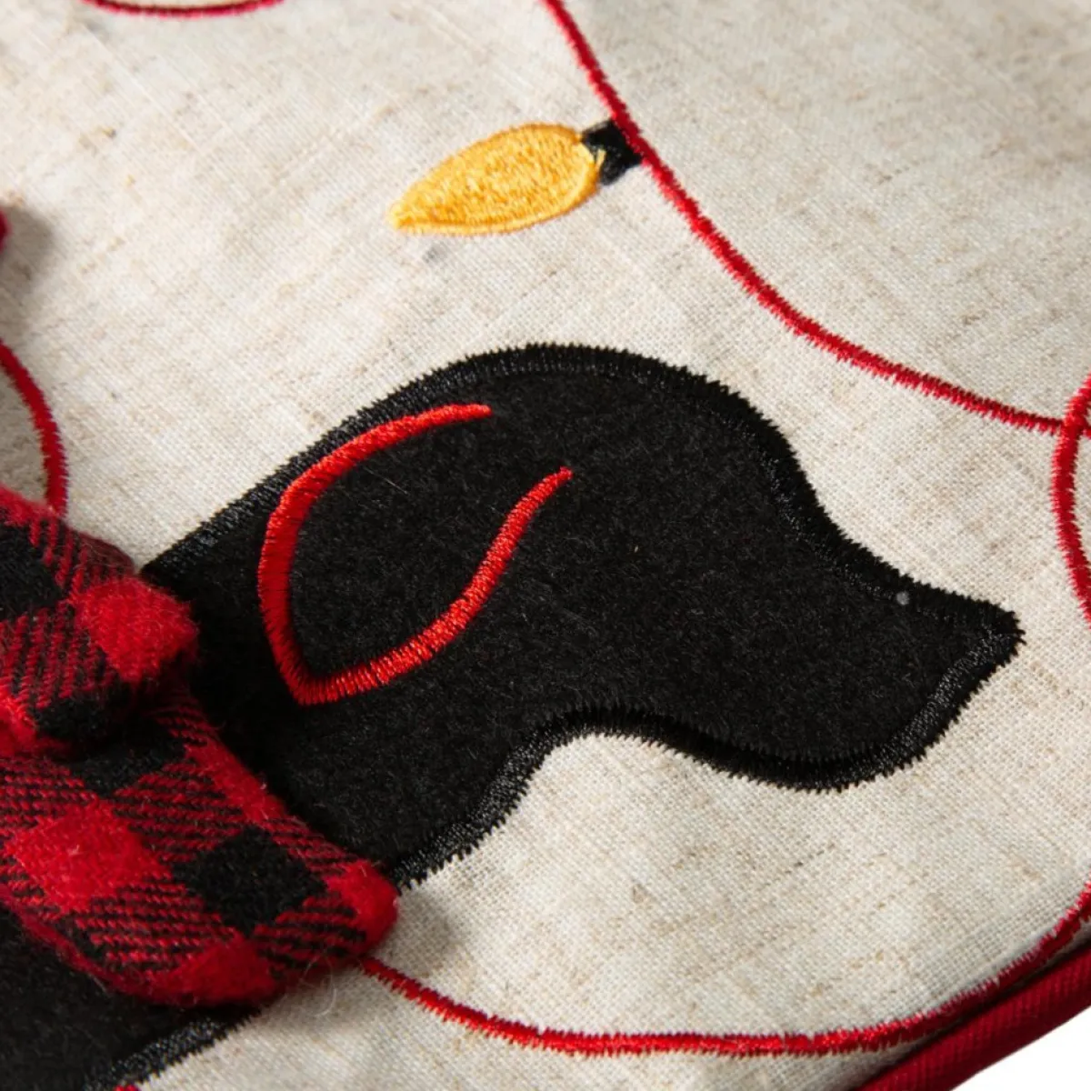 Glitzhome 21" L Led Embroidered Linen Dog Christmas Stocking Clearance