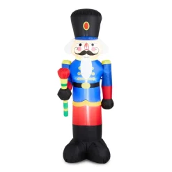 Glitzhome 8' Lighted Inflatable Soldier Decor New