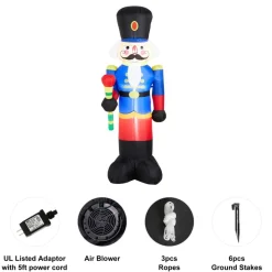 Glitzhome 8' Lighted Inflatable Soldier Decor New