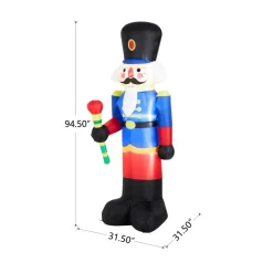 Glitzhome 8' Lighted Inflatable Soldier Decor New