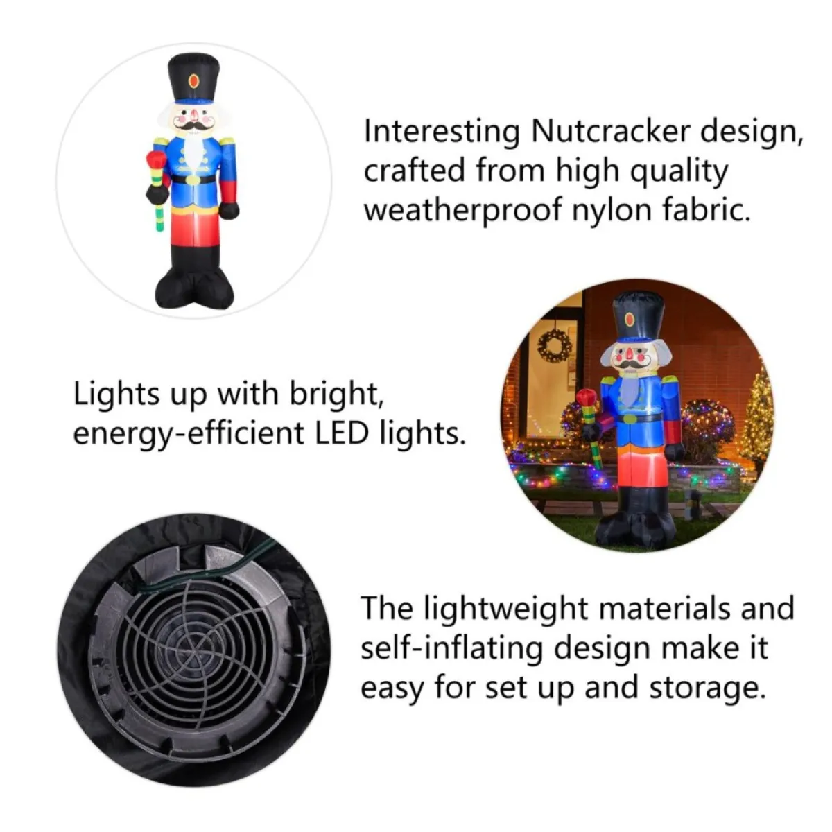 Glitzhome 8' Lighted Inflatable Soldier Decor New