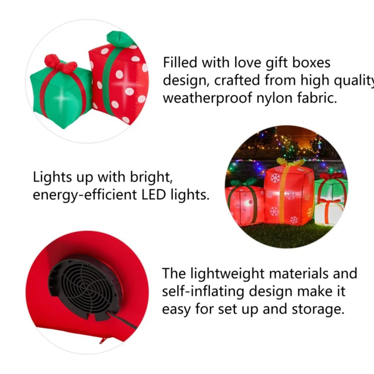 Glitzhome 8' Lighted Inflatable Gift Boxes Decor Clearance