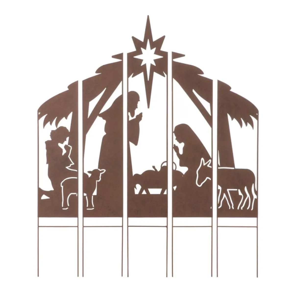 Glitzhome 41.5" Metal Nativity Combo Yard Stake Outlet