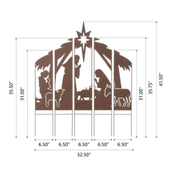 Glitzhome 41.5" Metal Nativity Combo Yard Stake Outlet