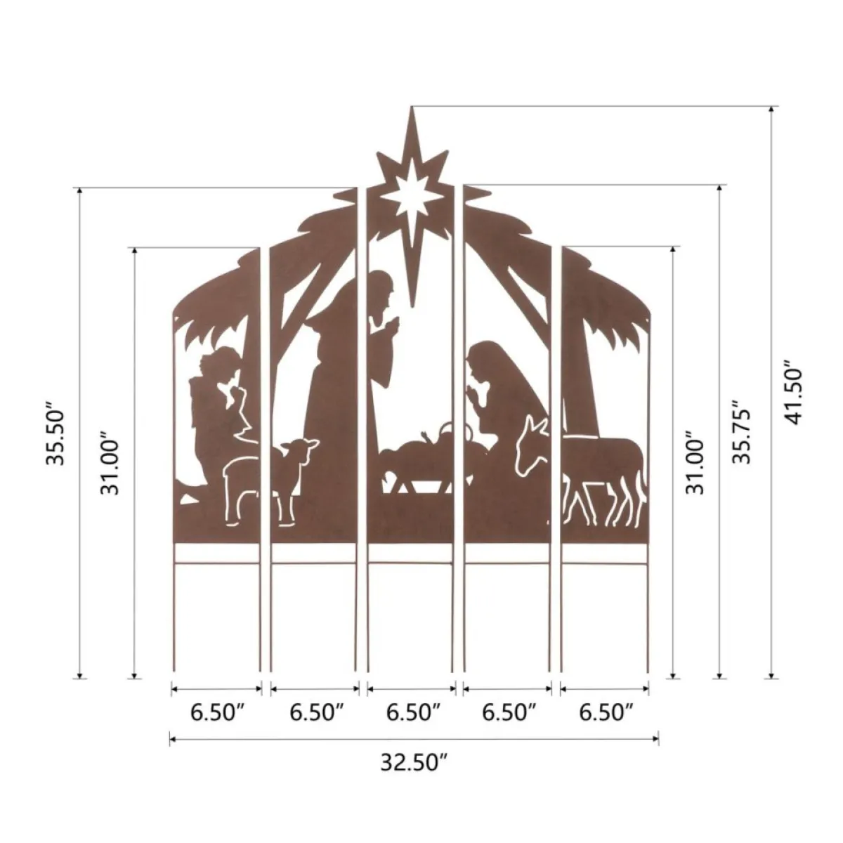 Glitzhome 41.5" Metal Nativity Combo Yard Stake Outlet