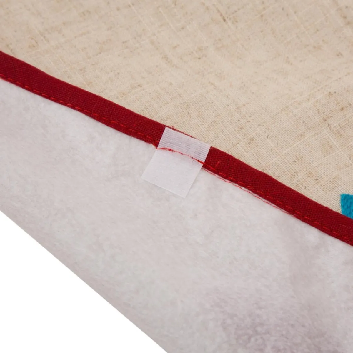 Glitzhome 48"D Merry Christmas Embroidered Linen Christmas Tree Skirt