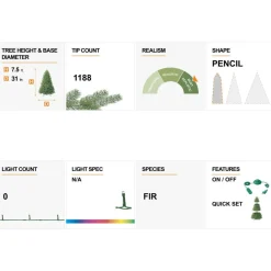 Glitzhome 7.5Ft Black Tinsel Artificial Christmas Tree Outlet