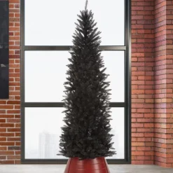 Glitzhome 7.5Ft Black Tinsel Artificial Christmas Tree Outlet
