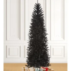 Glitzhome 7.5Ft Black Tinsel Artificial Christmas Tree Outlet