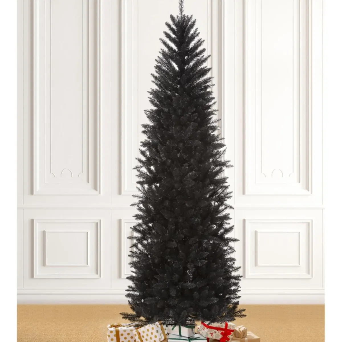 Glitzhome 7.5Ft Black Tinsel Artificial Christmas Tree Outlet