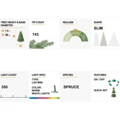 Glitzhome 7.5Ft Pre-Lit Flocked Layered Spruce Artificial Christmas Tree Best