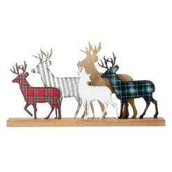 Glitzhome Galvanized Metal And Wooden Reindeer Table Decor Discount