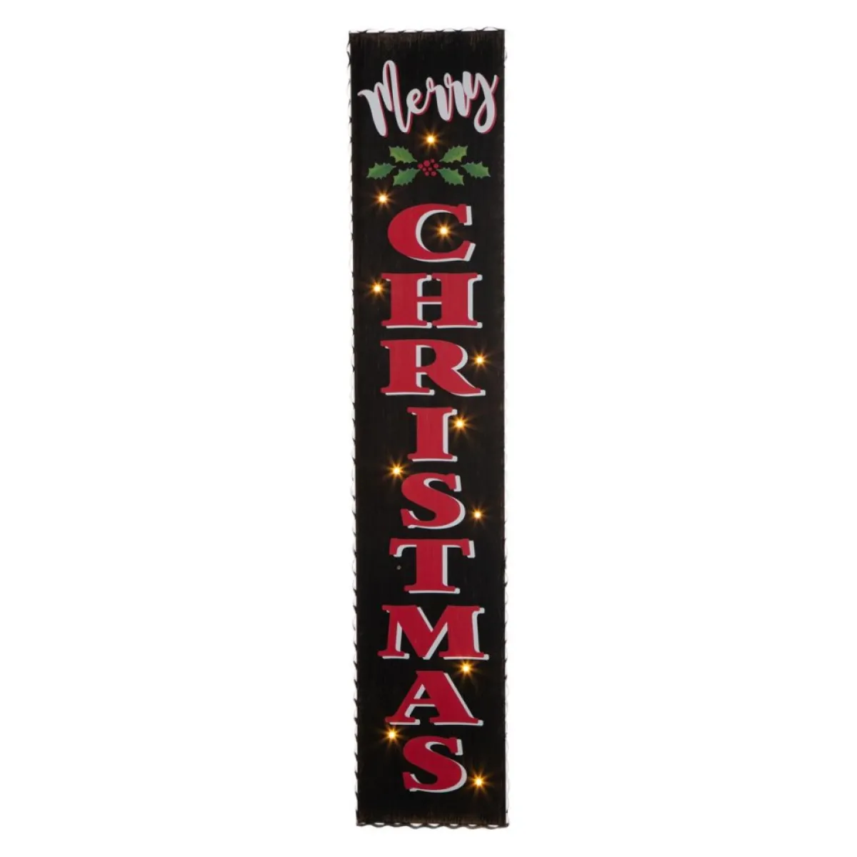 Glitzhome 42"H Lighted Wooden Black Christmas Porch Sign Sale