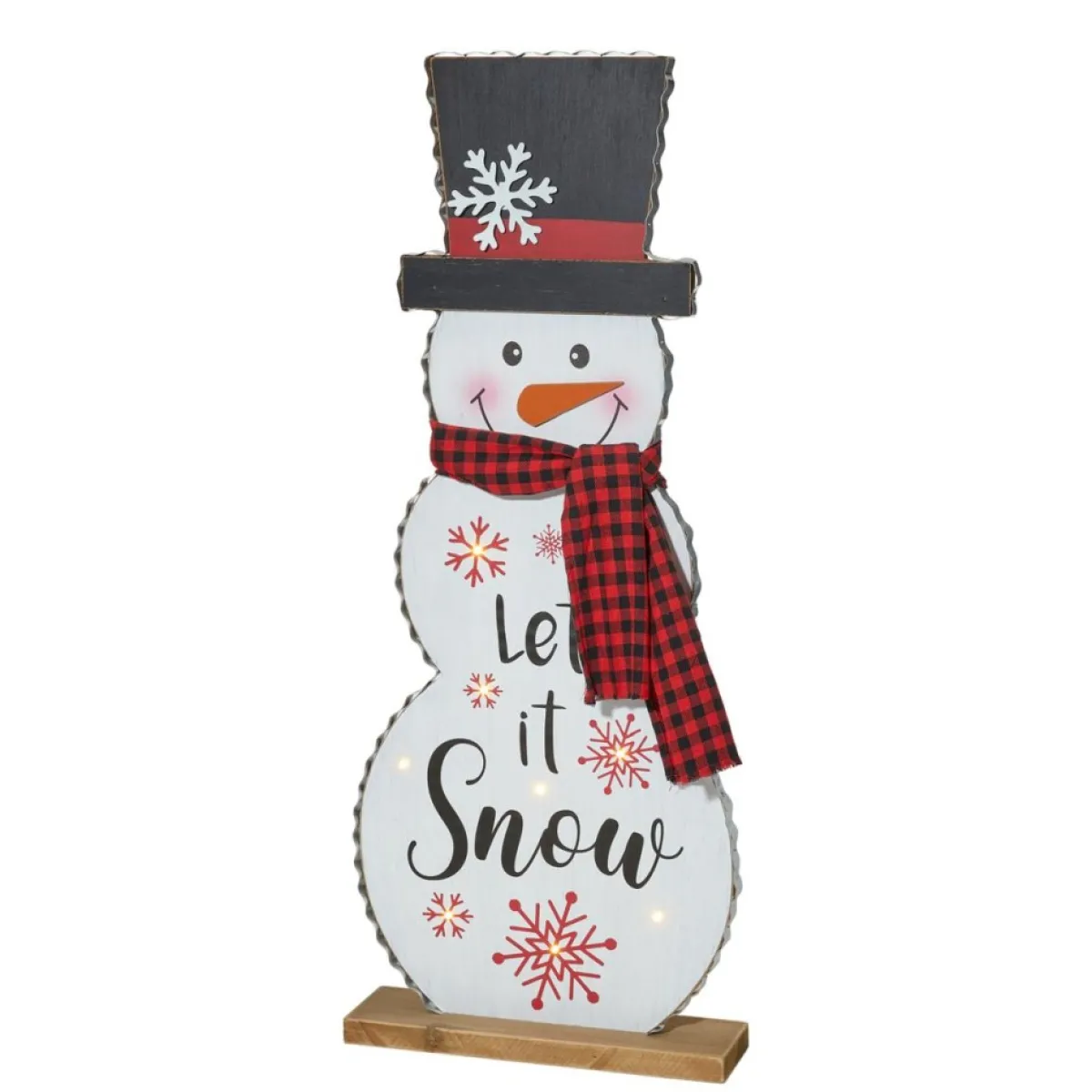 Glitzhome 36"H Lighted Wooden Christmas Snowman Porch Decor Online