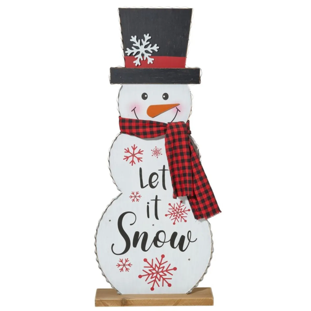 Glitzhome 36"H Lighted Wooden Christmas Snowman Porch Decor Online