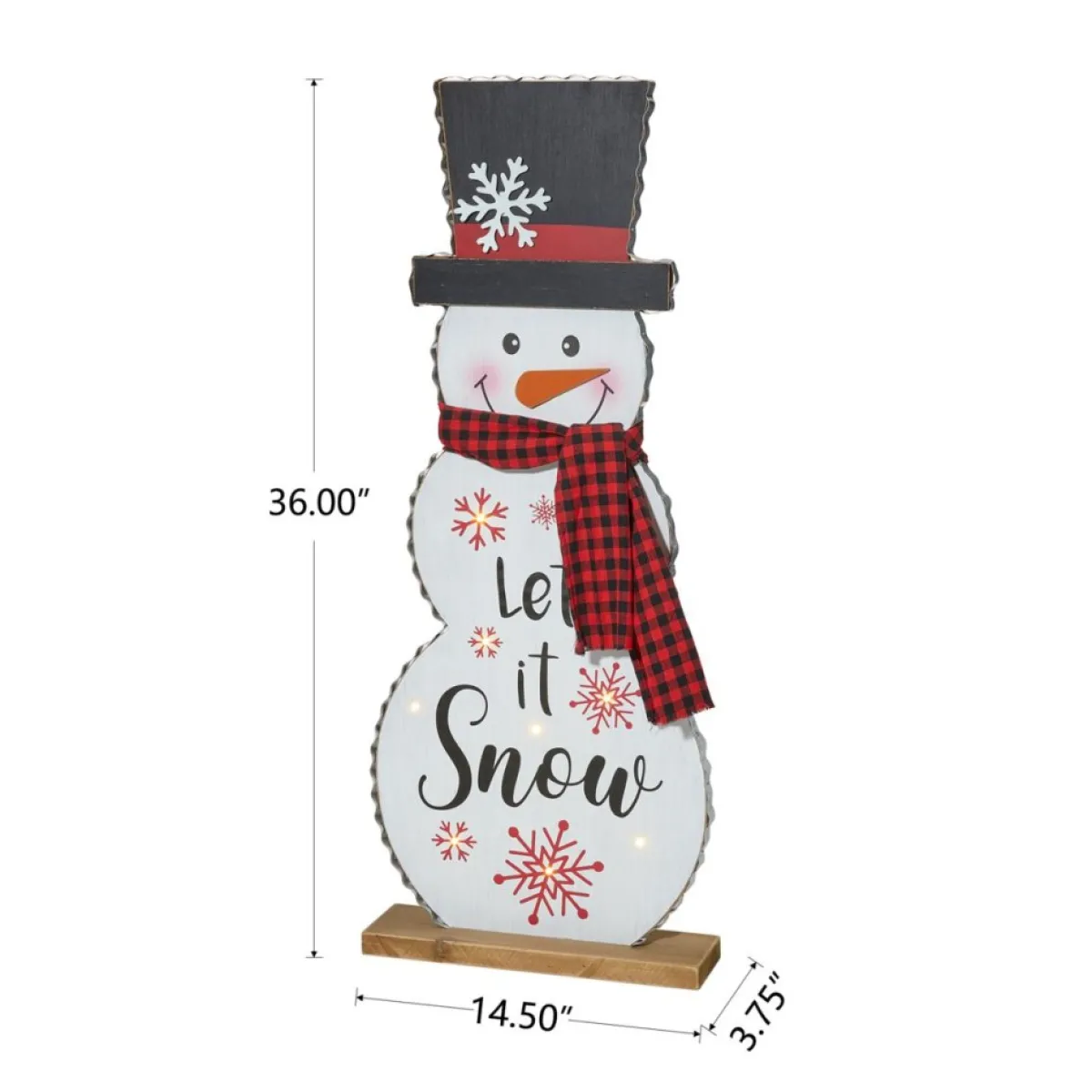 Glitzhome 36"H Lighted Wooden Christmas Snowman Porch Decor Online