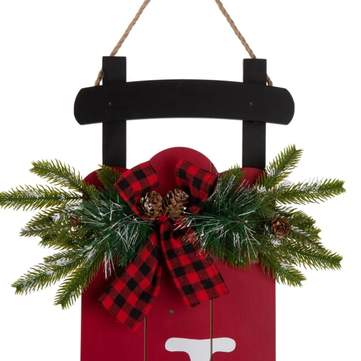 Glitzhome 40"H Lighted Wooden Sleigh Joy Porch Sign