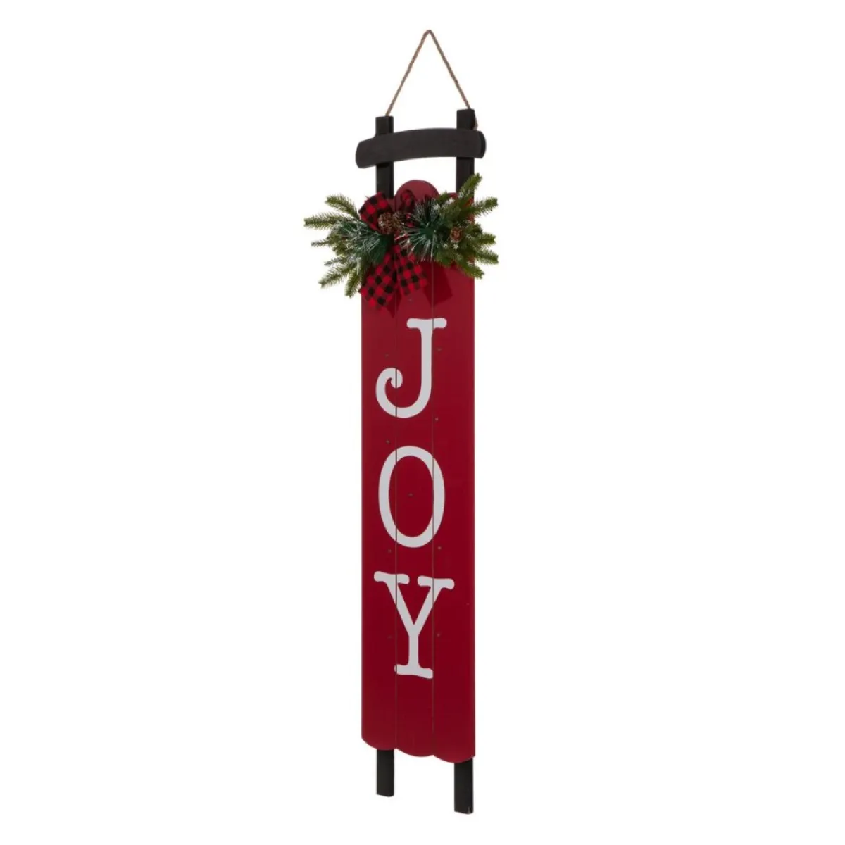 Glitzhome 40"H Lighted Wooden Sleigh Joy Porch Sign